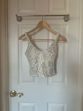 lululemon athletica Cheetah Camo Antique White Multi Align crop tank top